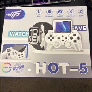 HOT-5 White Gaming Console and Smartwatch Set